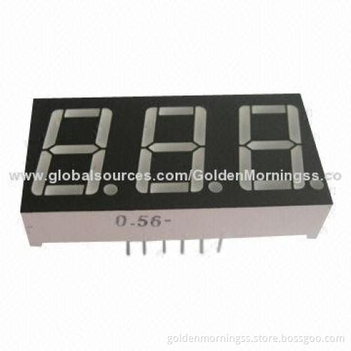 Three-digit 7-segment LED Display, 0.56-inch, Common Cathode